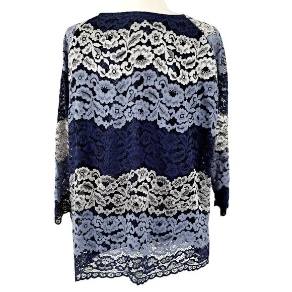 Bedford Fair Long Sleeve Lace Overlay Top - Picture 6 of 7